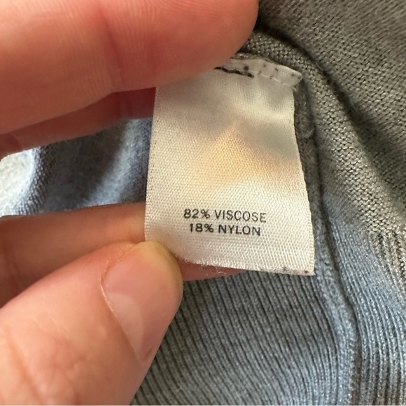 Halogen Light Gray Cropped Sleeve Cardigan Sweater - Picture 5 of 6